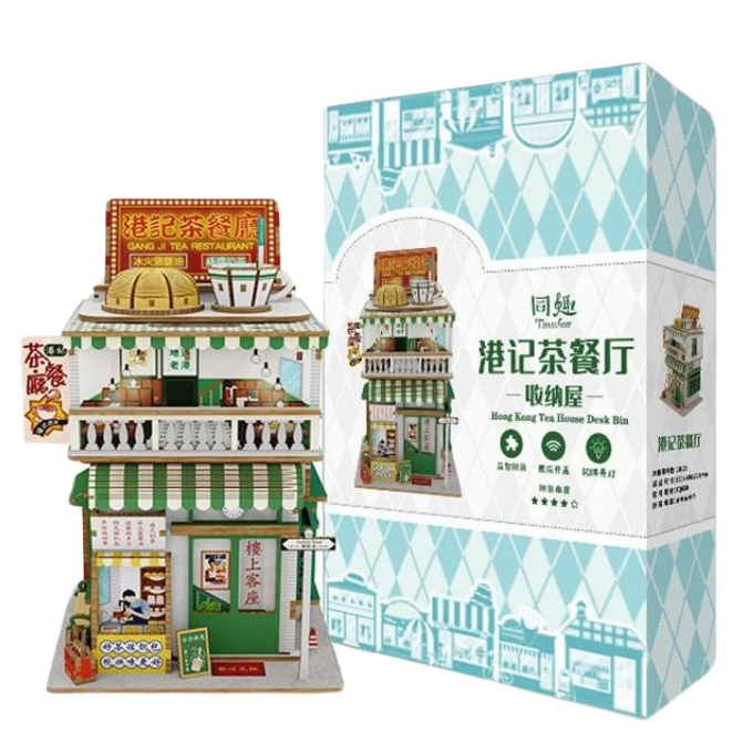 DIY Wooden Time Book Store Miniature Building Kits City Street View 3D Assembled Doll Houses Desktop Storage Box Friends Gifts