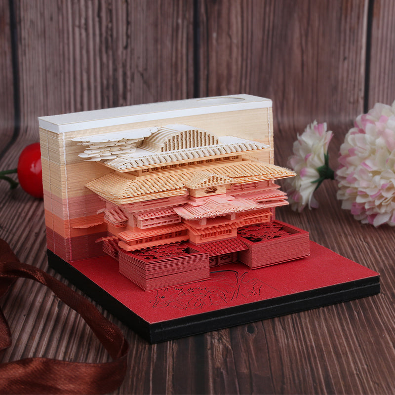 Oil House - With Lights Omoshiroi Block 3D Memo Pad