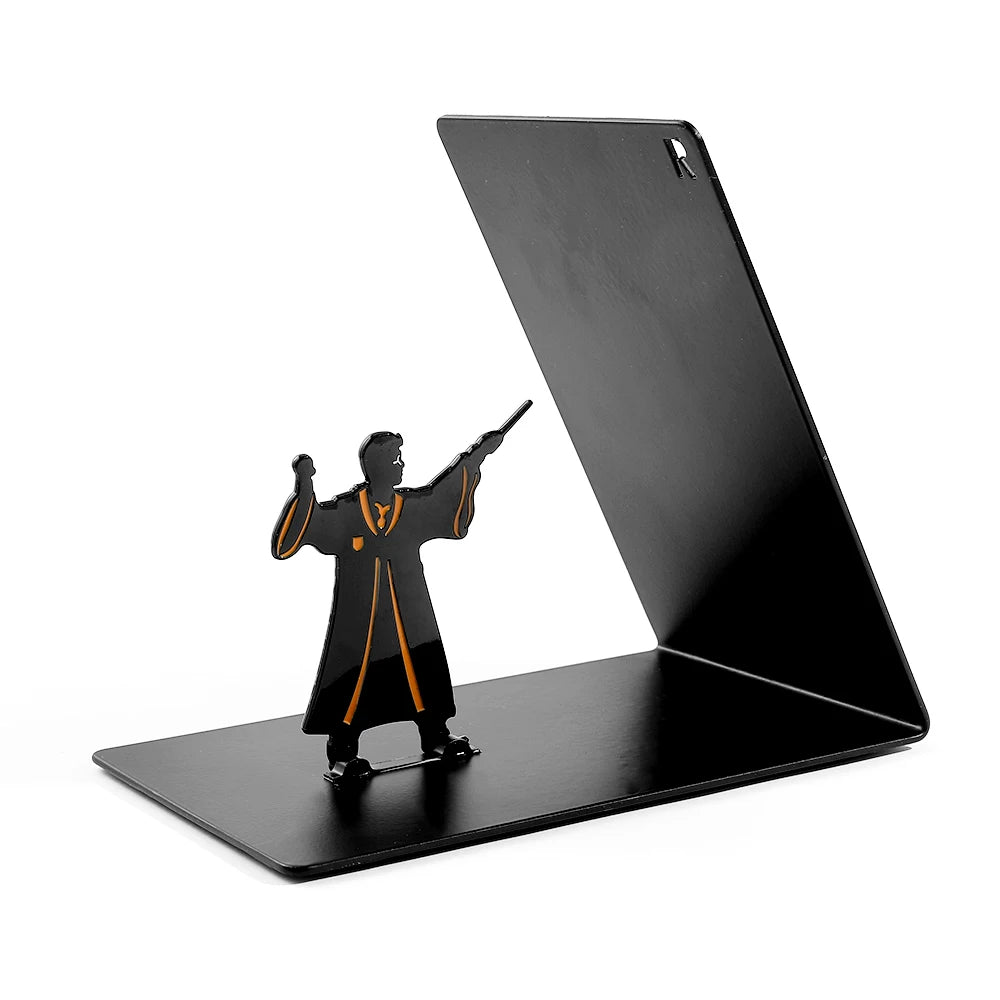Wizard metal bookend heavy-duty fantasy shelf decor