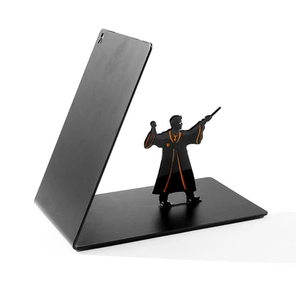 Wizard metal bookend heavy-duty fantasy shelf decor