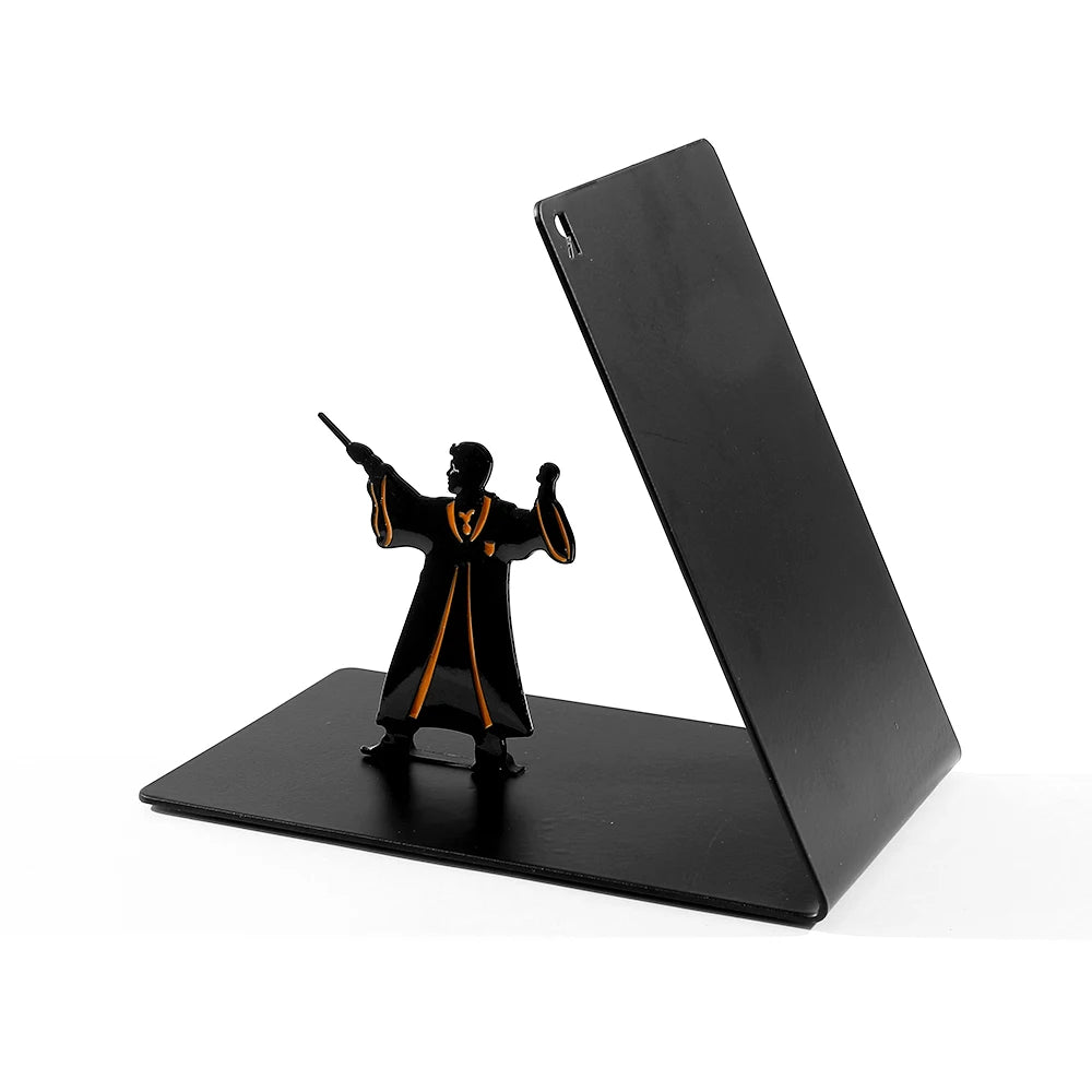 Wizard metal bookend heavy-duty fantasy shelf decor