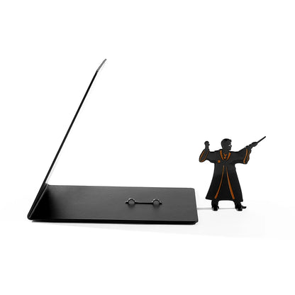 Wizard metal bookend heavy-duty fantasy shelf decor