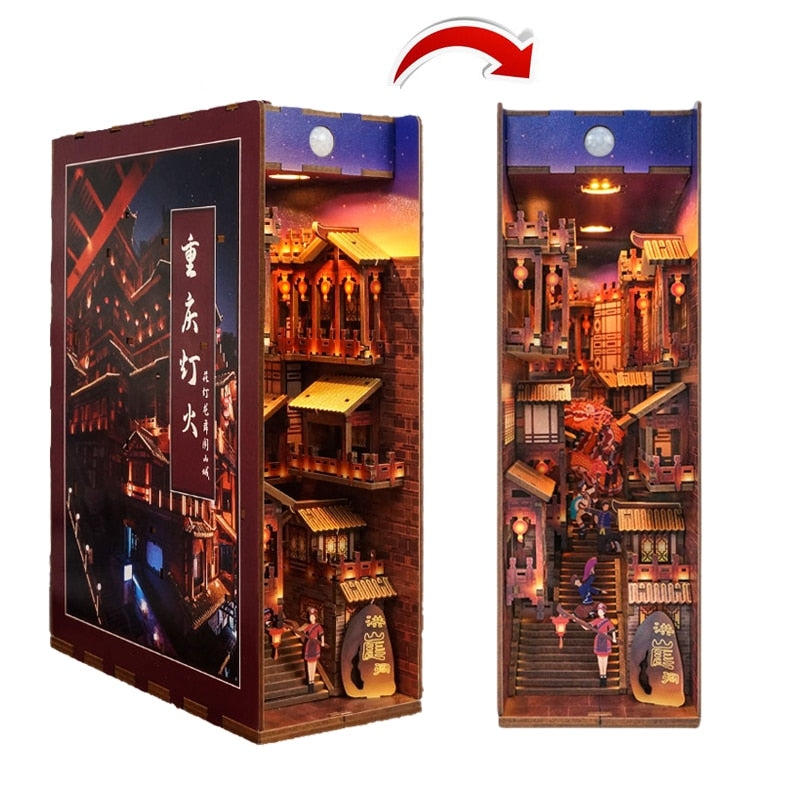 Chinese City Building TQ512 DIY Book Nook